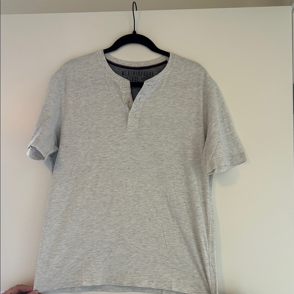Weatherproof Men's Light Gray Henley Tee